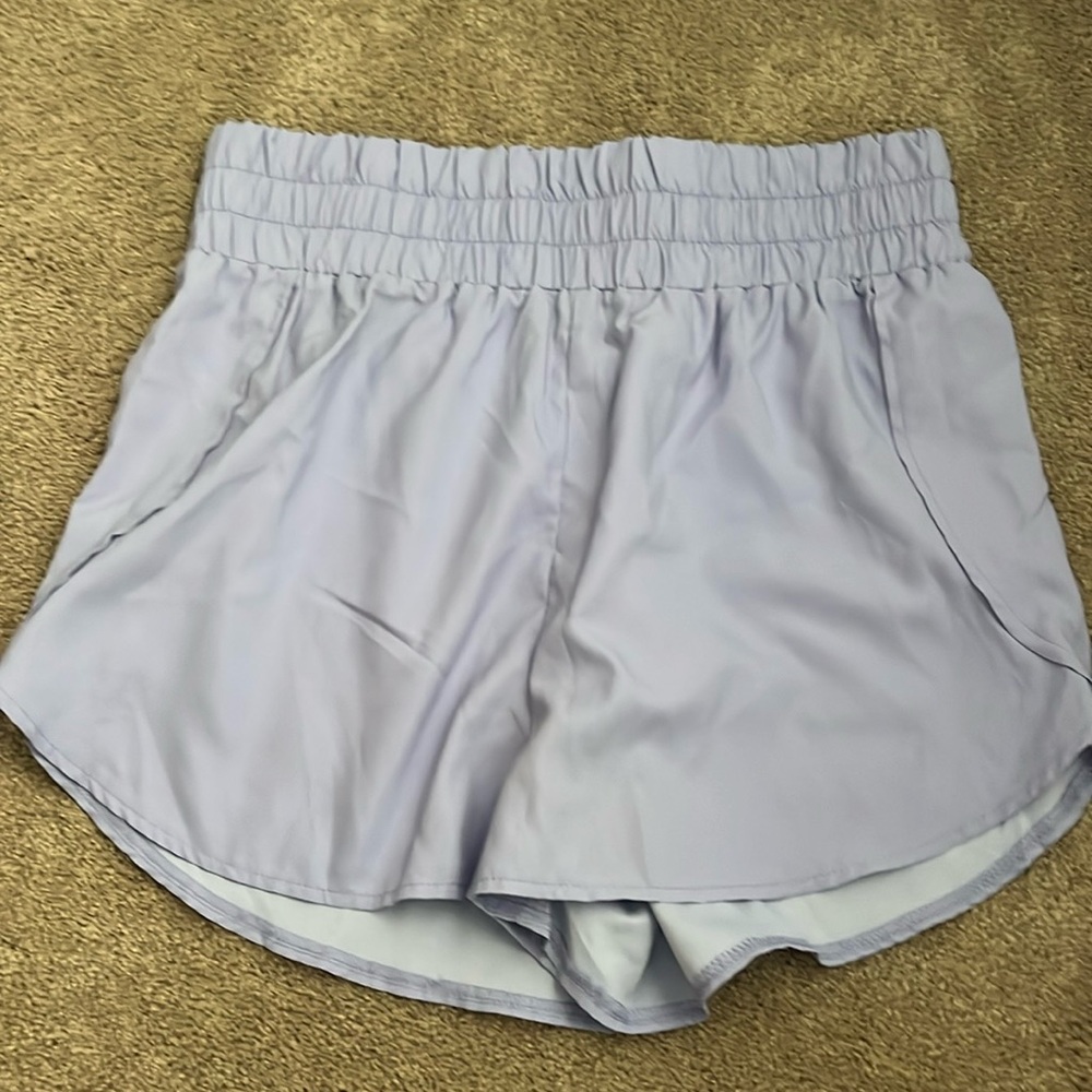 Shein high waisted lilac purple shorts